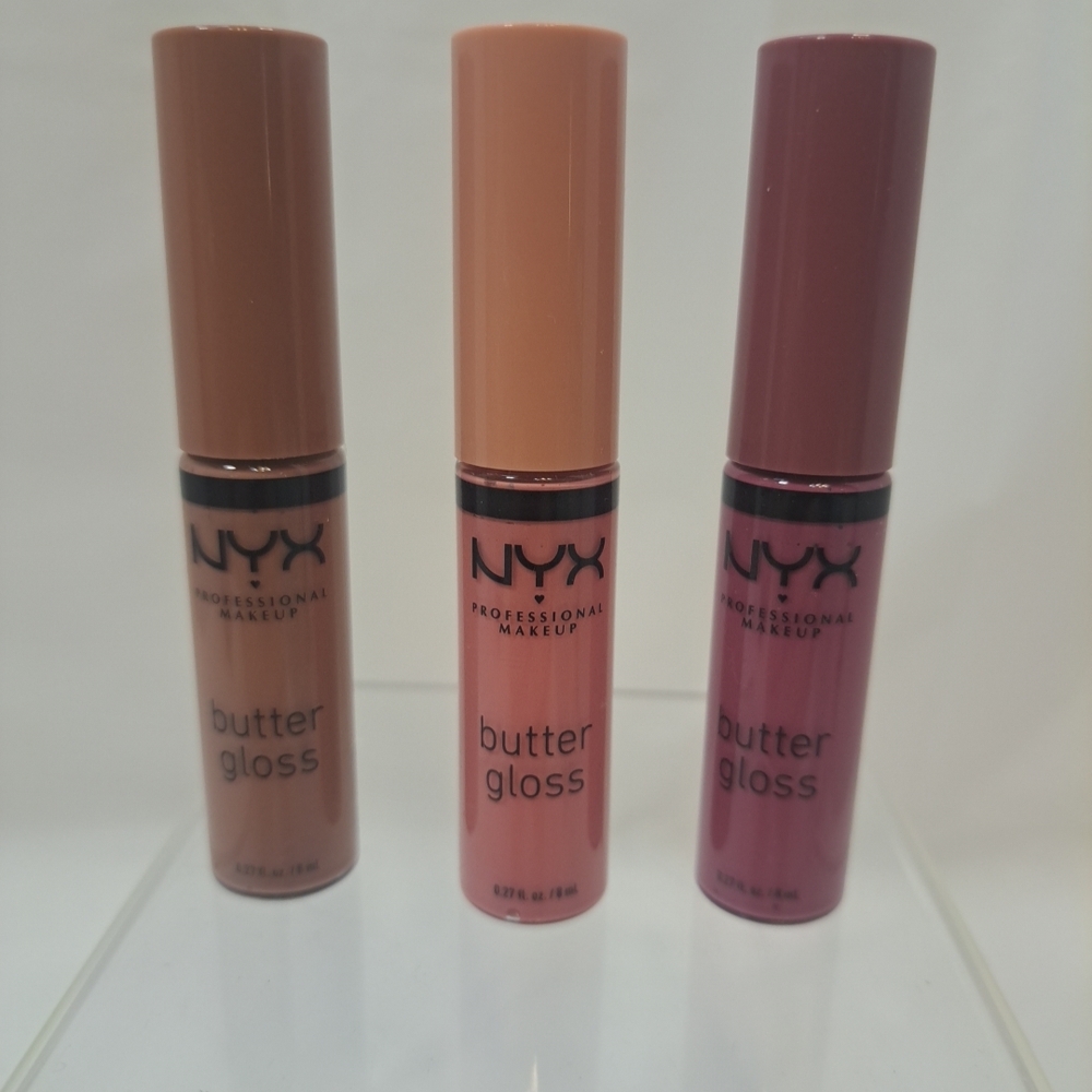 NYX PROFESSIONAL MAKEUP Butter Gloss Non-Sticky Lip Gloss-LOT OF 3